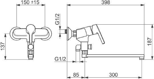 Смеситель Oras Saga Style 3942HY для ванны с душем