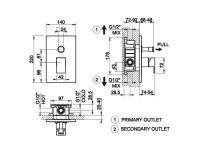Смеситель для душа Gessi Rettangolo shower  44604/708 hog