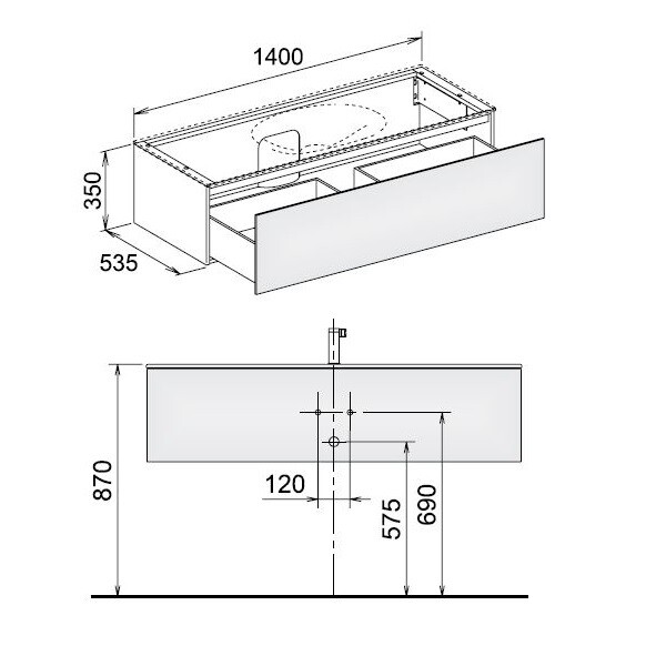 Тумба под раковину Keuco Edition 11  цвет-белый лакированный 31261380000 hog2
