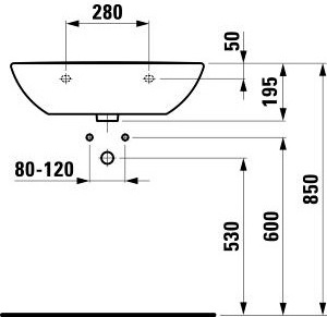 Раковина Laufen Pro 8.1095.3.000.104.1 Раковина Laufen Pro 8.1095.3.000.104.1