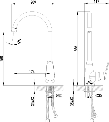 Смеситель Lemark Partner LM6555C для кухонной мойки