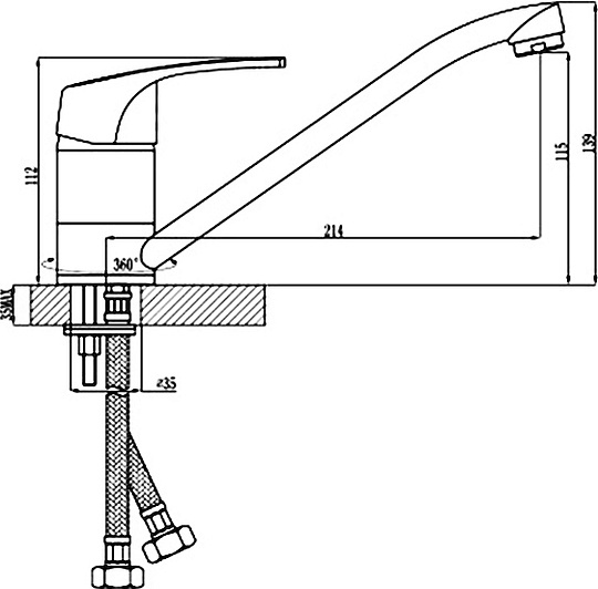 Смеситель Rossinka D D40-21U для кухонной мойки