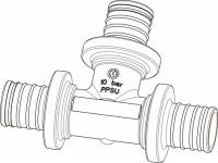 Тройник, 32, 32, 32, PPSU (полифенилсульфон), равнопроходной EFA31.323232P