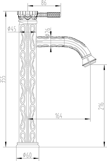 Смеситель Lemark Jasmine LM6609ORB для раковины-чаши