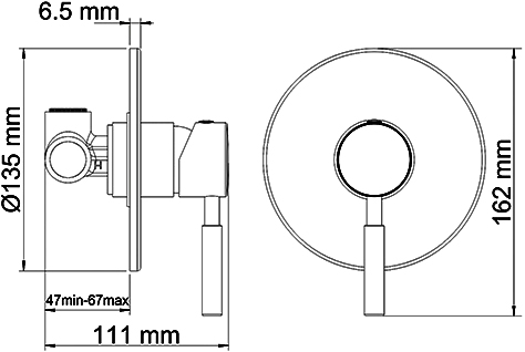 Смеситель Wasserkraft Wern 4251 С ВНУТРЕННЕЙ ЧАСТЬЮ, для душа