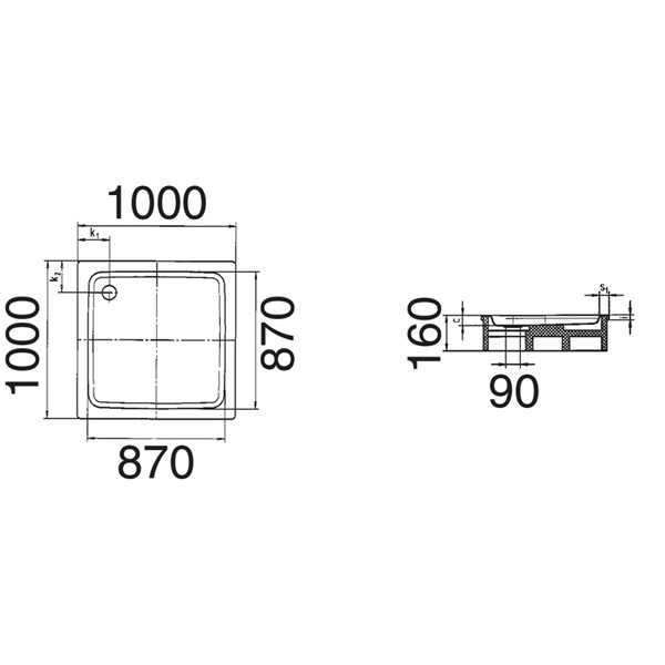 Душевой поддон Kaldewei Duschplan  цвет-белый 392-2 (4402 3500 0001) pod1