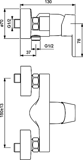 Смеситель Ideal Standard Vito B0411AA для душа