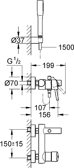 Смеситель Grohe Concetto 32212001 для ванны с душем