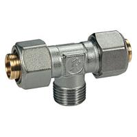 Тройник, Giacomini, R568AM, Н, 20 x 2, 3/4", 20 x 2, латунь, для труб GIACOTHERM, GIACOFLEX и многослойных R568MX061