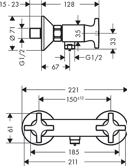 Смеситель Hansgrohe Logis Classic 71260000 HG для душа