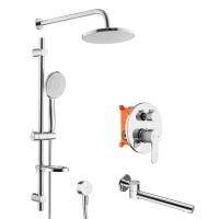 Душевой комплект со встраиваемым смесителем (с монтажным боксом), верхним душем и поворотным изливом Swedbe Platta 5541