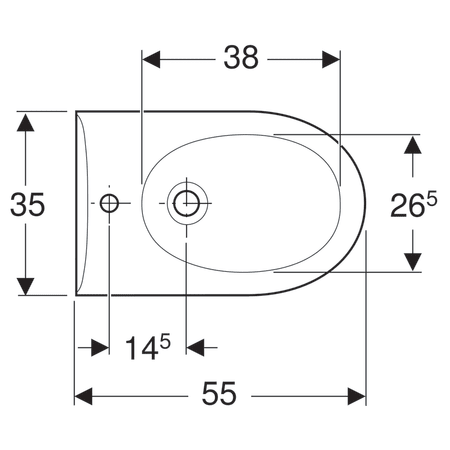 Биде Geberit Renova цвет-белый глянцевый (Glossy White, Bianco lucido) 233040000