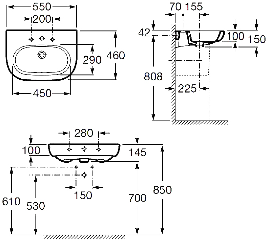Раковина Roca Meridian 327243000 55 см