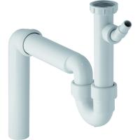 Сифон Geberit для кухонной раковины, с угловым шланговым соединителем, вертикальный выпуск: d=40мм, G=1 1/2", Белый «Alpine» 152.556.11.1