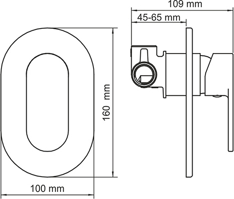 Смеситель Wasserkraft Elbe 7451 С ВНУТРЕННЕЙ ЧАСТЬЮ, для душа