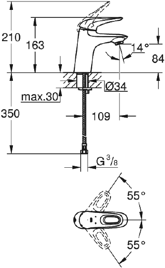 Смеситель Grohe Eurostyle 23567003 для раковины