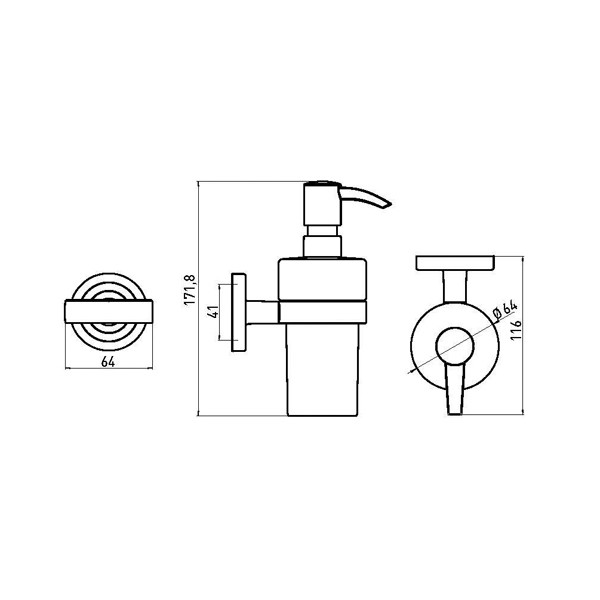 Дозатор для жидкого мыла Emco Polo одинарный  0721 001 01