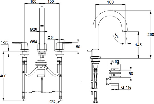 Смеситель Kludi Pure&Style 403930575 для раковины