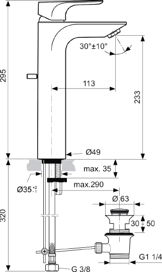 Смеситель Ideal Standard Strada A5840AA для раковины