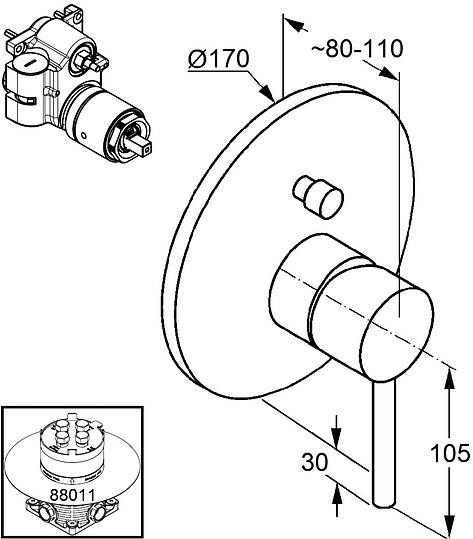 Смеситель Kludi Bozz 386570576 для ванны с душем