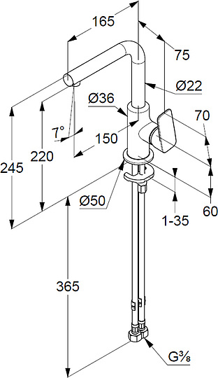 Смеситель Kludi Pure&Style 400240575 для раковины