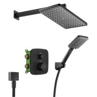 Душевой комплект со встраиваемым термостатическим смесителем (с монтажным боксом) и верхним душем Swedbe Platta 5565B