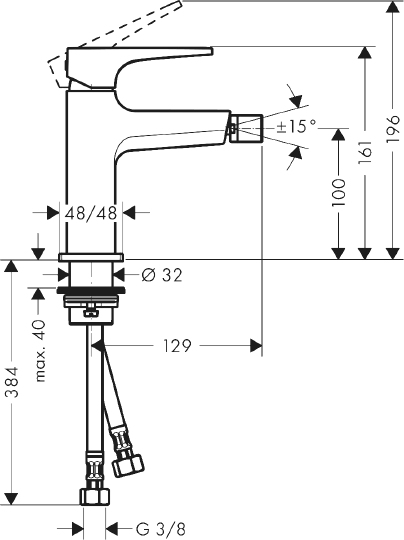 Смеситель Hansgrohe Metropol 32520670 для биде, с донным клапаном Push-Open Смеситель Hansgrohe Metropol 32520670 для биде, с донным клапаном Push-Open