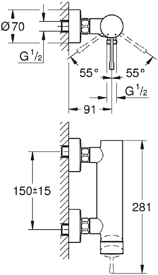 Смеситель Grohe Essence New 33636GN1 для душа