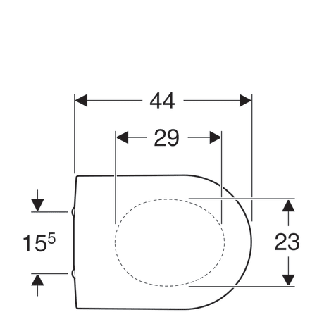 Сиденье для унитаза Geberit Renova Plan, с мет. петлями для подвесного унитаза 573075000