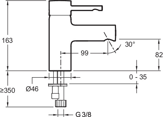 Смеситель для раковины без донного клапана Jacob Delafon Cuff E98298-CP