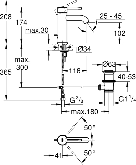 Смеситель Grohe Essence New 23589DL1 для раковины