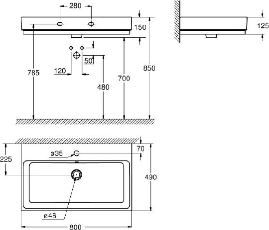 Раковина Grohe Cube Ceramic 3946900H