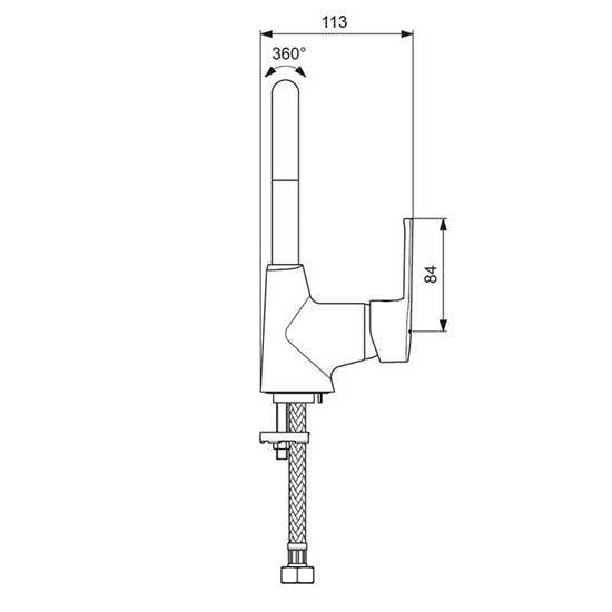 Смеситель для умывальника Vidima UNO, рукоятка сбоку, BA235AA