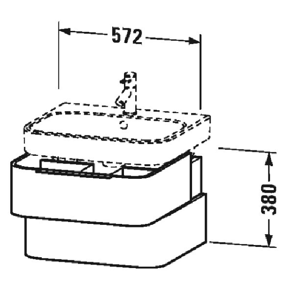 Тумба под раковину Duravit Happy D  цвет-белый глянцевый H2636302222 hog2