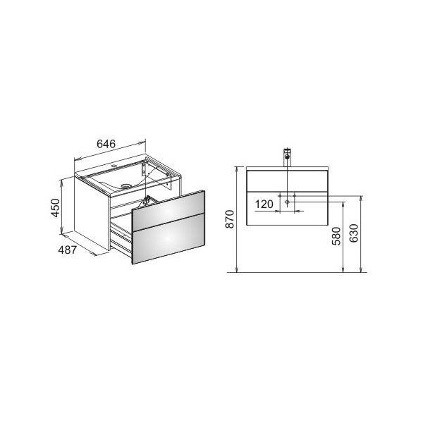 Тумба под раковину Keuco Royal Reflex  цвет-трюфель 34050140000 hog2