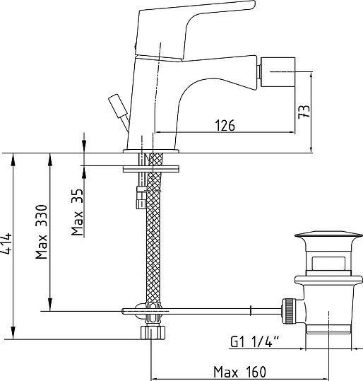 Смеситель E.C.A. Luna 102110192EX для биде