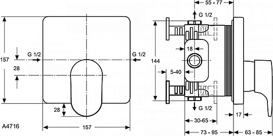 Смеситель Ideal Standard Moments A4716AA для душа Смеситель Ideal Standard Moments A4716AA для душа