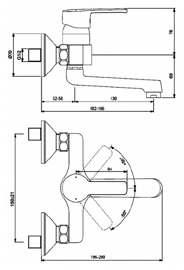 Смеситель Vidima Уно BA250AA для раковины