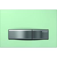 Смывная клавиша Geberit Sigma50, двойной смыв: Сатинированный / Зеленый 115.788.SE.5