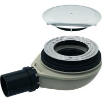 Сифон для душевых поддонов Geberit d90, с крышкой сливного отверстия, высота гидрозатвора 30 мм, воронка из ПНД: d=40мм, Глянцевый хром, Соединительный патрубок=ПНД 150.583.21.1