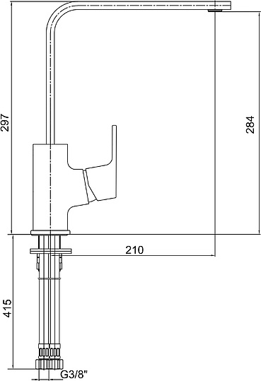 Смеситель E.C.A. Tiera 104818065EX для кухни