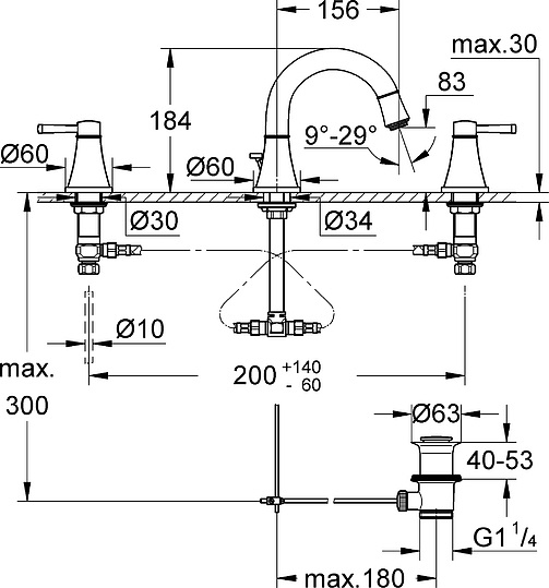 Смеситель Grohe Grandera 20417000 для раковины