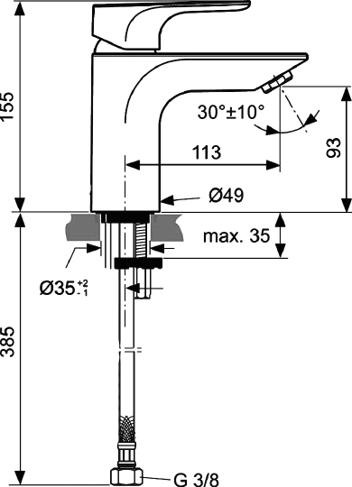 Смеситель Ideal Standard Strada A5450AA для раковины