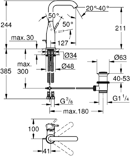 Смеситель Grohe Essence New 32628BE1 для раковины