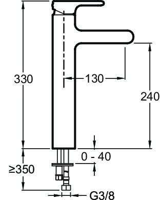 Смеситель для раковины, высокая модель Jacob Delafon Singulier E10861-CP
