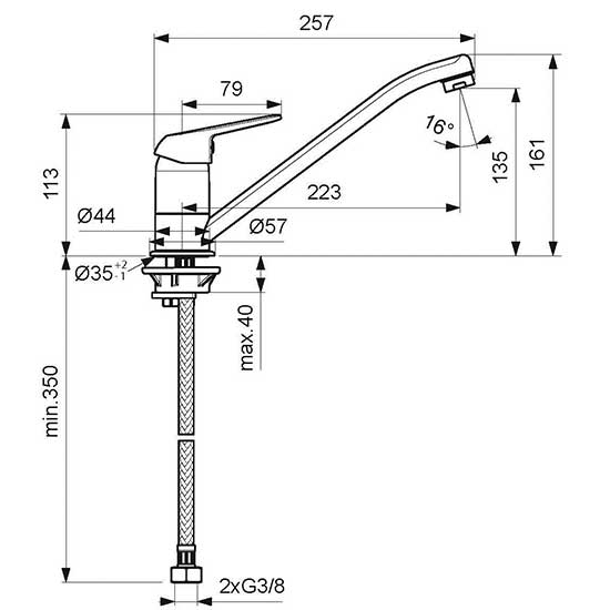 Смеситель для кухонной мойки Vidima FINE, BA389AA