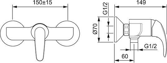 Смеситель Oras Polara 1470Y для душа