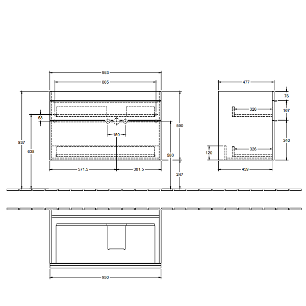 Тумба под раковину Villeroy&Boch Venticello  цвет-Elm Impresso A92801PN hog2