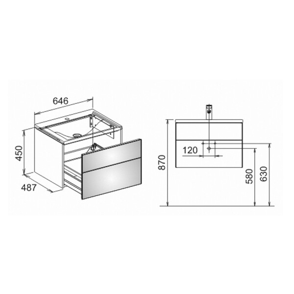 Тумба под раковину Keuco Royal Reflex  цвет-белый глянцевый 34050210000 hog2