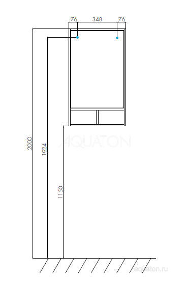 Зеркало Aquaton Йорк 50 белый, выбеленное дерево 1A170002YOAY0